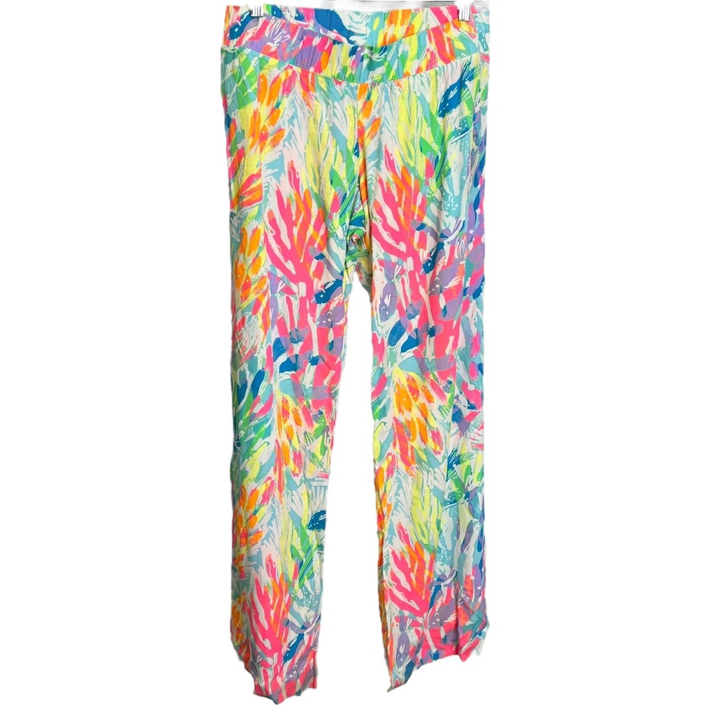Lilly Pulitzer Women Bal Harbour Palazzo Pants S Sprakling Sand Preppy Old Money